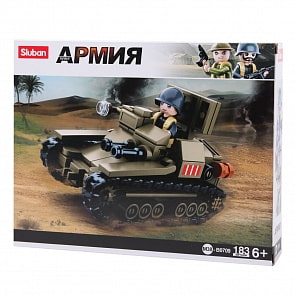 Конструктор Танк с фигуркой, 183 детали (Sluban, M38-B0709)