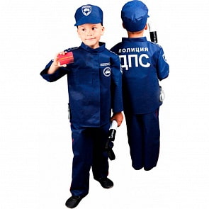 Набор ДПС: куртка, штаны, кепка, жезл, удостоверение, чехол, тремпель (Лидер, 95859)