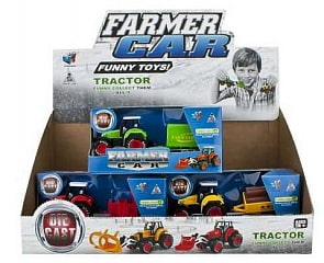 Инерционная игрушка - Трактор с прицепом (Junfa Toys, 8002-1PDQ)