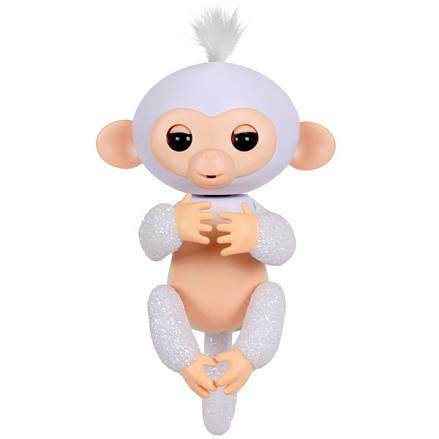 Интерактивная обезьянка Fingerlings – Шугар, белая, 12 см, звук 
