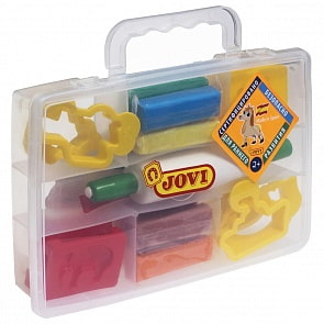 Набор для лепки: пластилин 8 цветов, 12 форм, 3 стека, скалка, в чемодане (Jovi, 230)