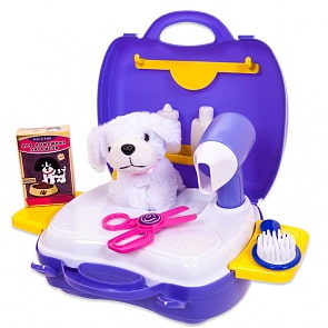 Набор для ухода за домашним питомцем - Чудо-чемоданчик, с собачкой, 16 предметов (Abtoys, PT-00465)