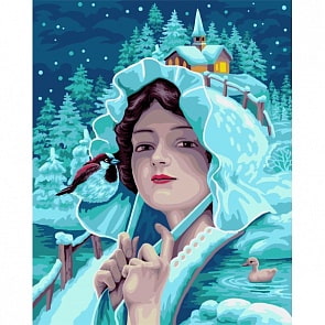 Рисование по номерам на холсте - Девушка-зима, 40 х 50 см (Фабрика Творчества, L027)