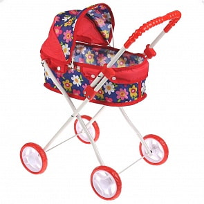 Коляска металлическая, резиновые колёса 10 см, резиновая ручка, канапе круглое (Карапуз, 63CA-20-C1)