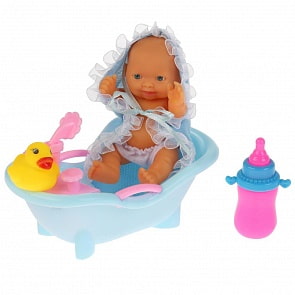 Пупс – Танюша, 14 см, с ванночкой и аксессуарами (Карапуз, B1692720-RU)