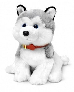 Мягкая игрушка - Хаски сидящий малый, музыкальный, 21 см. (Lava, Л1271)