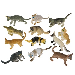 Набор из 12-и фигурок кошек - Удивительный мир животных (Tongde, 1126943) - миниатюра