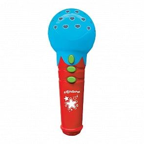 Микрофончик с огоньками - Песенки новогодние, цвет голубой (Азбукварик, 28477-4)