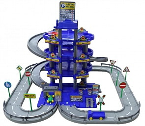 Паркинг 4-уровневый с дорогой и автомобилями (Полесье, п-44716)