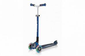 Трехколесный самокат Globber Master Lights, цвет синий (Globber, 662-100)