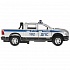 Машина Полиция Dodge Ram свет-звук 13 см двери и багажник открываются серебро инерционная металлическая  - миниатюра №2