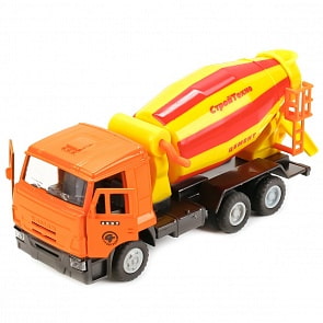Инерционная металлическая бетономешалка КАМАЗ, свет, звук 1:43 (Технопарк, CT12-457-1WB)
