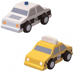 Набор машинок – Такси и полиция (Plan Toys, 6073k)