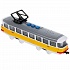 Модель Трамвай 21,5 см свет-звук 3 кнопки инерционный пластиковый желтый  - миниатюра №3