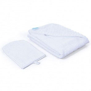 Полотенце с уголком и варежкой Nuovita Grazia 100 x 100, махра/вельбоа, цвет - белый / bianco (Nuovita, DPOL_1601)