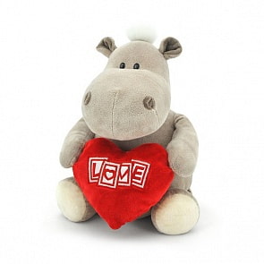 Мягкая игрушка - Бегемот мальчик с сердцем, 30 см. (Orange, OS090/30A)
