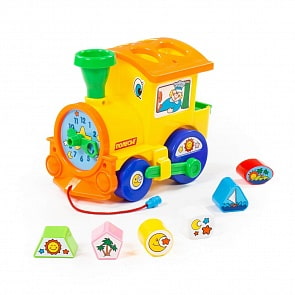 Развивающая игрушка-сортер Занимательный паровоз, в сеточке (Полесье, п-6189)