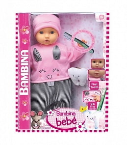 Кукла из серии Bambina Bebe, 46 см., Мой первый зуб, звуковые эффекты (Dimian, BD1378-M30)