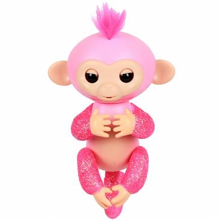 Интерактивная обезьянка Fingerlings – Роза, розовая, 12 см, звук 