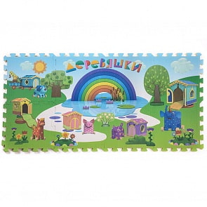 Коврик-пазл Деревяшки, 8 сегментов (Деревяшки, 18WPZM01)