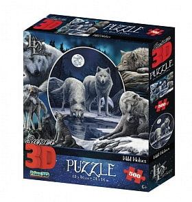 Пазл 3D коллаж Волки, 500 деталей (Prime 3D, 32525-SBM)