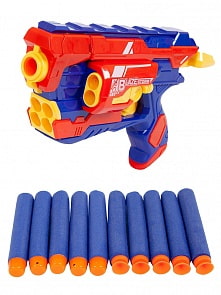 Бластер стреляющий мягкими снарядами, 10 шт. в комплекте (Junfa Toys, 7071)