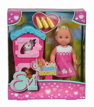 Кукла Еви с кроликами, 12 см. 