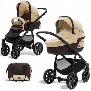 Коляска детская 2 в 1 - Polaris Sport, молочный/коричневый (Noordi, 382654/SP)