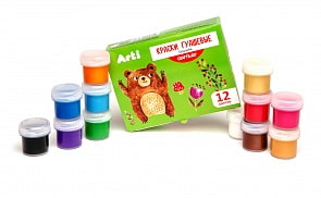 Краски гуашевые - Craft and joy, 12 цветов по 10 мл, 120 мл (Arti, К000263)