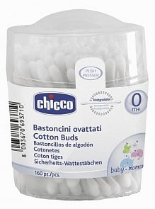 Палочки ватные, без ограничителя 160 штук (Chicco, 320616029)