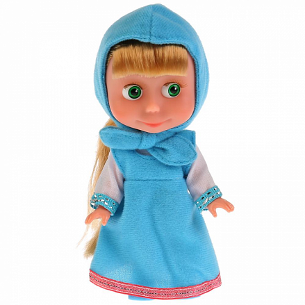 Кукла Маша в голубом платье из серии Маша и Медведь, 15 см., озвученная, 3 стиха и песенка, с аксессуарами 