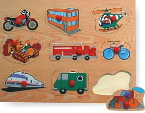 Деревянный пазл в рамке - Транспорт 2 (Wooden Toys, D91)
