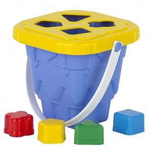 Ведро детское - Башня с крышкой и с 4 логическими фигурами (Совтехстром, У877)