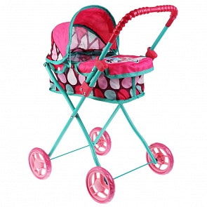 Коляска металлическая, резиновые колёса 4 по 10 см, резиновая ручка, канапе круглое (Карапуз, 63CA-20-MLP)