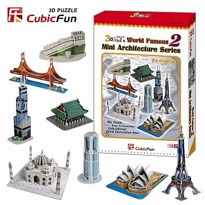 3D puzzles. Объёмный пазл Набор архитектора, 8 в 1 (Cubic Fun, C058h)