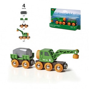 Вагон-подъемный кран, 4 элемента (Brio, 33698)