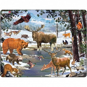 Пазл – Животные Северной Европы, 54 детали (Larsen, FH32k)