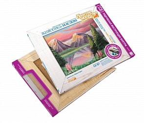 Живопись маслом «Озеро в горах», 24 х 30см. (Фантазер, 737021ФН)