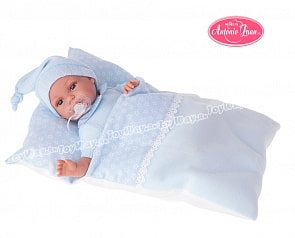 Интерактивная кукла Эрнеста в голубом, озвученная, 34 см. (Antonio Juan Munecas, 7028B)