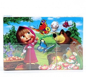 9 развивающих кубиков - Маша и медведь (Играем Вместе, 01317sim)