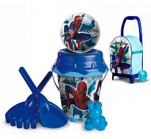 Песочный набор "Спайдермен" в рюкзаке на колесах (Unice, UN 96001)