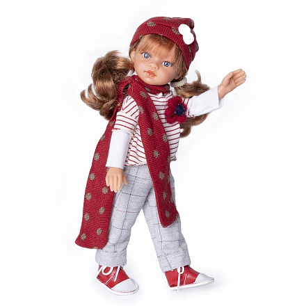 Кукла Эльвира в красном кэжуал образе 33 см виниловая 
