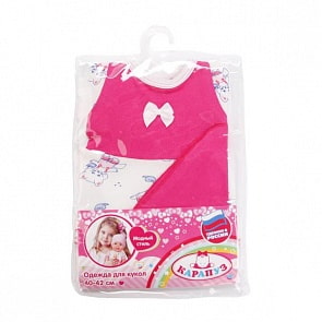 Комплект одежды для куклы Карапуз - Платье с косынкой, 40-42 см (Карапуз, OTF-510-RU-HKsim)