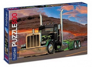 Пазлы Premium 500 элементов – Грузовик в каньоне (Hatber, 500ПЗ2-05430)