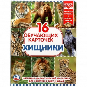 Карточки в папке - Хищники, 16 карточек (Умка, 4690590141366)