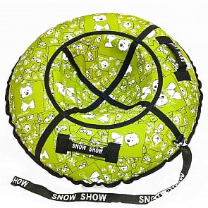 Санки надувные - Тюбинг, собачки на салатовом, диаметр 118 см (RT, 6722RT)