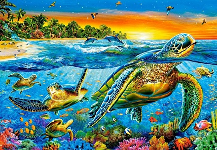 Пазлы Castorland – Подводные черепахи 1000 элементов 
