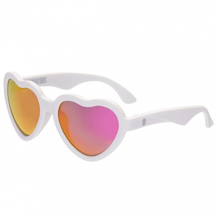 Солнцезащитные очки - Babiators Blue Series Polarized Hearts, Влюбляшка/The Sweetheart белые/розовые зеркальные линзы, Classic 
