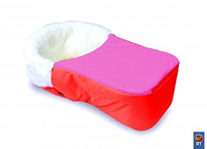 Матрац для санок Snow Baby Dream меховой с раздельной попоной на молнии, цвет – розовый (RT, 5016RT)