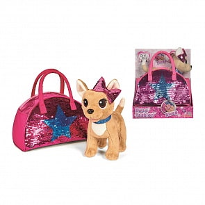 Плюшевая собачка Chi-Chi love - Блестящая мода, с сумочкой, 20 см (Simba, 5893351)